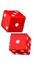 tumbling red dice