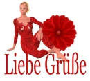 Woman is sitting on flower