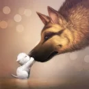 little cat loves big dog