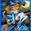 Blue Halloween Witch