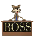 wolf boss at desk