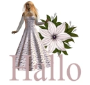 Woman stands on flower