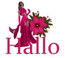 Woman stands on flower