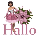 Woman stands on flower
