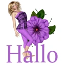 Woman stands on flower