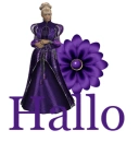 Woman stands on flower
