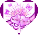 Purple Hearts & Butterflies - Hugs - Shonna