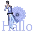 Woman stands on flower