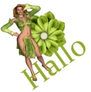 Woman stands on flower