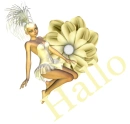 Woman sits in the flower