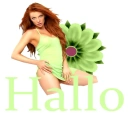 Woman stands on flower