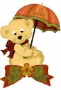 AUTUMN TEDDY BEAR 'HELLO'