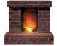 brick fireplace