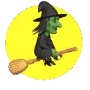 witch on broom