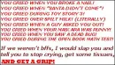 STOP CRYING!!!