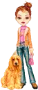 a girl with dog