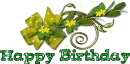 Happy Birthday - Green Flowers