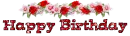 Happy Birthday - Red Flowers