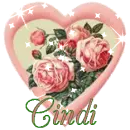 Pink Roses Sparkle Heart - Cindi