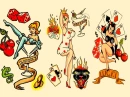 rockabilly girls tattoo background