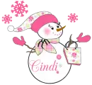 Pink Holiday Snowman - Cindi