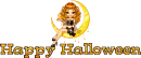 Happy Halloween - Girl on Moon