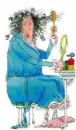 Old lady brushing her hair