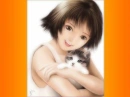 Cutie girl and cutie kitty