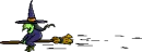 witch riding a broom