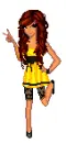 Red haired doll in yellow
