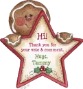 Gingerbread Star Greeting - Hugs, Tammy