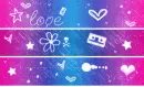 blue,puple,pink