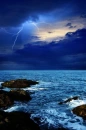 waves crashing on the shore