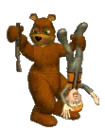 bear holding hunter