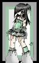 Green anime emo girl