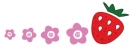 strawberry and pink flowers