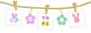 cute flowers bunny and hearts