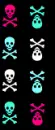 Pink Blue White Skulls