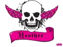 Heather pink skull
