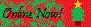 Online Now Icon with Christmas Tree and red and green spraypaint backround