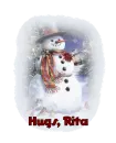 Snowman With Birds - Hugs, Rita