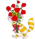 Cute cat with flowers