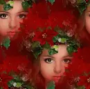MUJER CON PASCUAS DE NAVIDAD