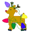 reindeer and christmas lights