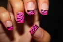 Pink Tiped Zebra Print Nails 