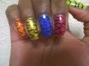 Rainbow Zebra Print Nails