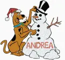 Andrea With Scooby Doo & Snowman