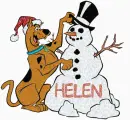 Helen With Scooby Doo & Snowman