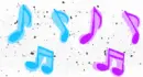 Blue and Purple Musical Notes