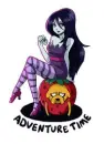 Marceline Sitting on Strawberry; Jake